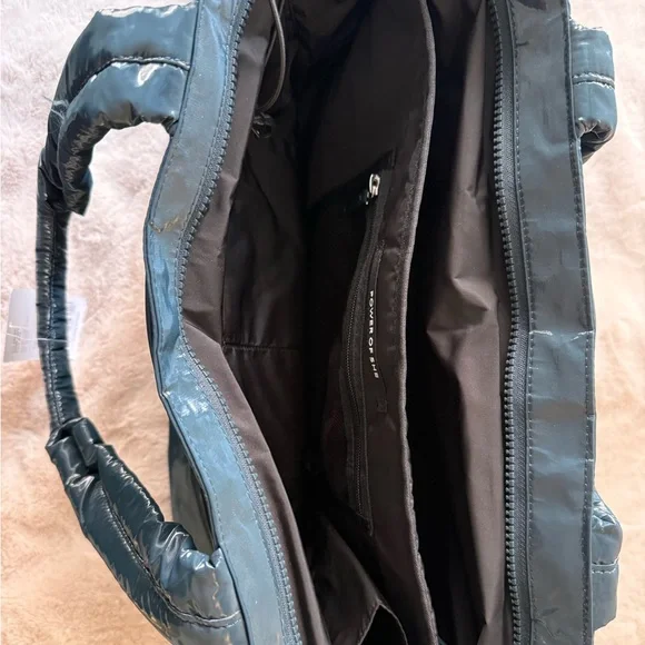NWT Athleta All About Shine Puff Tote Bag Teal Cypress - Picture 9 of 13